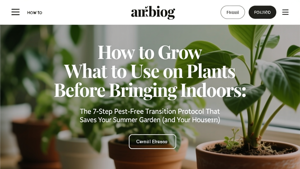 How to Grow What to Use on Plants Before Bringing Indoors: The 7-Step Pest-Free Transition Protocol That Saves Your Summer Garden (and Your Houseplants)