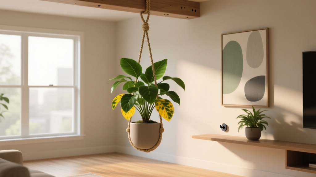 How to Hang Indoor Plants Without Drilling When They Have Yellow Leaves: 7 Gentle, Damage-Free Fixes That Reverse Chlorosis *Before* You Call a Plant Doctor