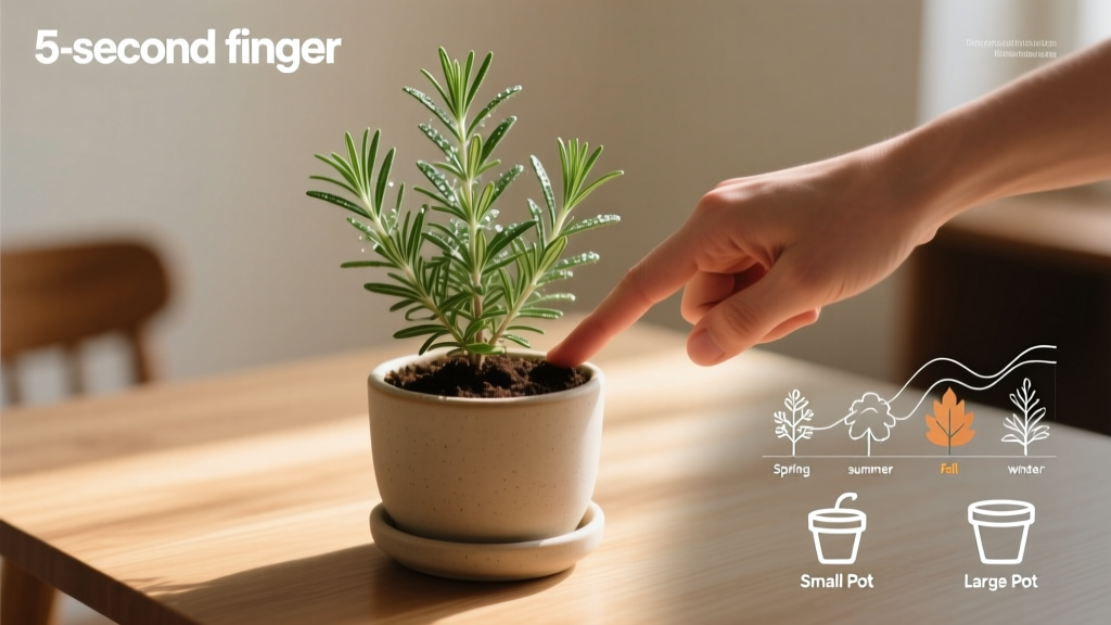 How Often to Water Indoor Rosemary Plant: The 5-Second Finger Test That Prevents 92% of Rosemary Deaths (Plus Seasonal Charts, Pot-Specific Rules & Why 'Every 3 Days' Is Dangerous Advice)