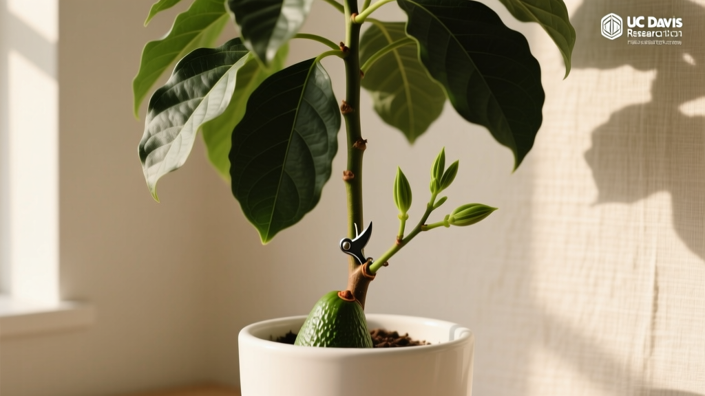 Stop Your Indoor Avocado from Getting Leggy: The Exact Pruning Sequence That Triggers Flowering + Thickens Stems (Backed by UC Davis Horticulture Research)