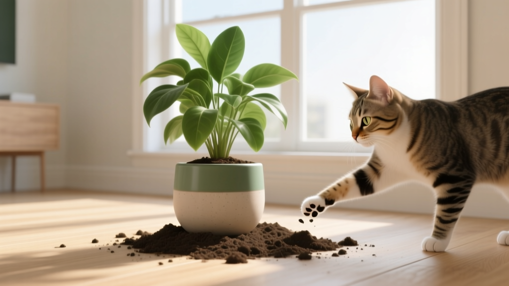 How to Keep Cats Out of Indoor Plant Soil in Bright Light: 7 Vet-Approved, Non-Toxic, & Light-Safe Strategies That Actually Work (No More Digging, No More Dust, No More Stress)
