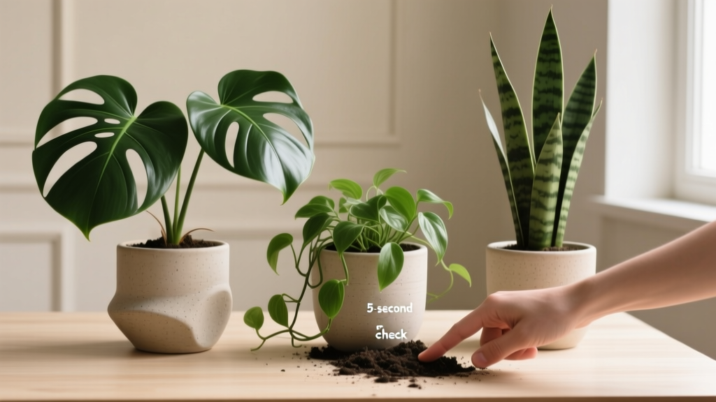 How to Know When to Water Indoor Plants Meter: The 5-Second Moisture Check That Stops Overwatering Before It Kills Your Monstera, Pothos, and ZZ Plant — No More Guesswork, Yellow Leaves, or Root Rot