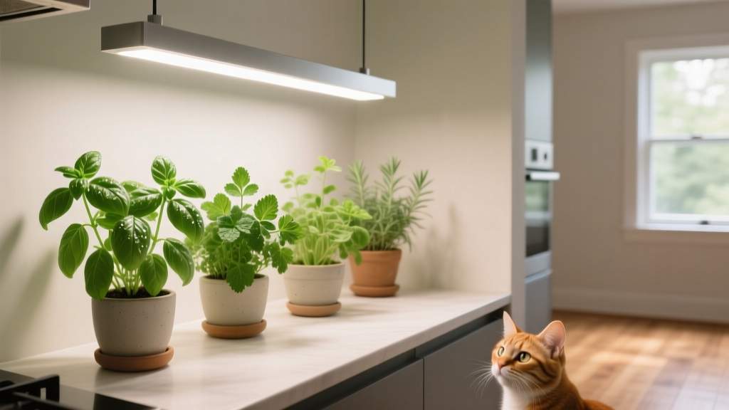 Yes, You *Can* Grow Herbs Indoors with a Plant Light—But Which Ones Are Safe for Cats? A Vet-Approved, Step-by-Step Guide to Non-Toxic Indoor Herb Gardens That Thrive Under LED Lights