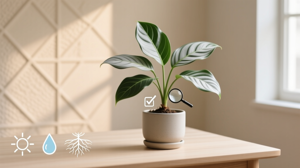 Why Your Aglaonema Silver Bay Isn’t Growing (and Exactly What to Fix in 7 Days): A Step-by-Step Diagnosis & Recovery Plan for Stalled Growth, Root Health, and Light Mismatch — No Guesswork Needed