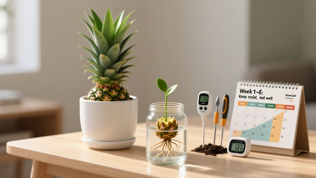 How Do You Propagate a Pineapple Plant Watering Schedule? The Truth Is: Overwatering Kills More Plants Than Underwatering — Here’s the Exact Weekly & Seasonal Routine That Saved My 12-Plant Collection (With Rooting Timeline Charts & Soil Moisture Tests)