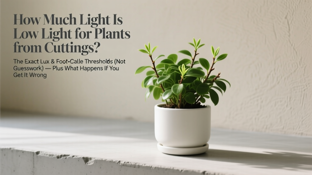 How Much Light Is Low Light for Plants from Cuttings? The Exact Lux & Foot-Candle Thresholds (Not Guesswork) — Plus What Happens If You Get It Wrong