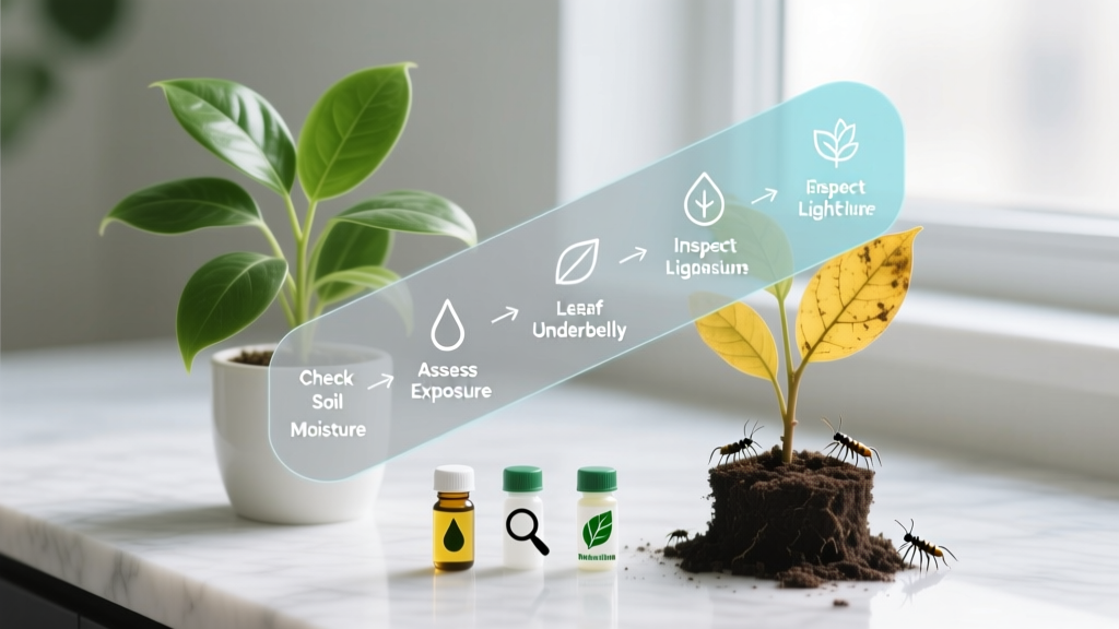 How to Get Rid of Small Bugs on Indoor Plants with Yellow Leaves: A 5-Minute Diagnostic Flowchart + 3 Proven Treatments That Fix Both Pests AND Yellowing—No More Guesswork or Repeated Spraying