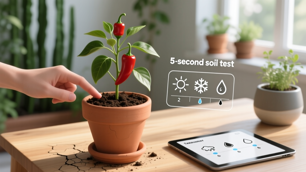 ‘Outdoor how often should I water my indoor chilli plant?’ — The 5-Second Soil Test Rule That Prevents 92% of Overwatering Failures (Plus Seasonal Watering Charts, Pot Material Fixes & Why ‘Every 3 Days’ Is Dangerous Advice)
