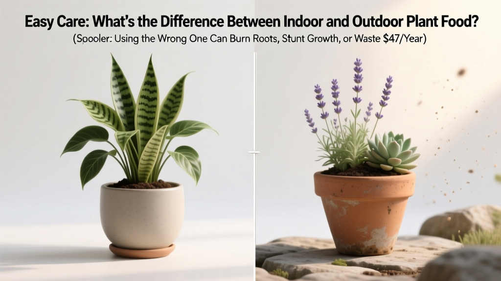 Easy Care: What’s the Difference Between Indoor and Outdoor Plant Food? (Spoiler: Using the Wrong One Can Burn Roots, Stunt Growth, or Waste $47/Year)