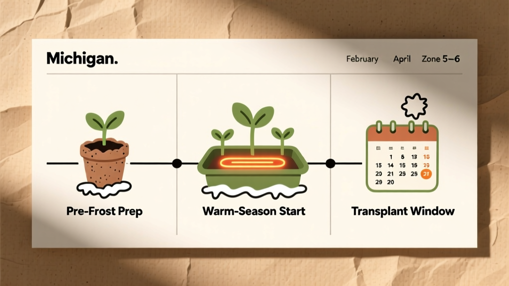 Stop Guessing & Start Growing: The Exact Indoor Seed-Starting Calendar for Michigan Gardeners (Zone 5–6) — When to Plant Seeds Indoors in Michigan from Seeds Based on Frost Dates, Crop Type, and Your Heat Mat Setup