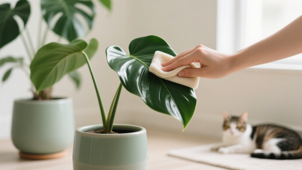 Toxic to Cats? What Is the Best Way to Clean Indoor Plant Leaves — 5 Vet-Approved, Non-Toxic Methods That Actually Work (No Sprays, No Residue, No Risk)