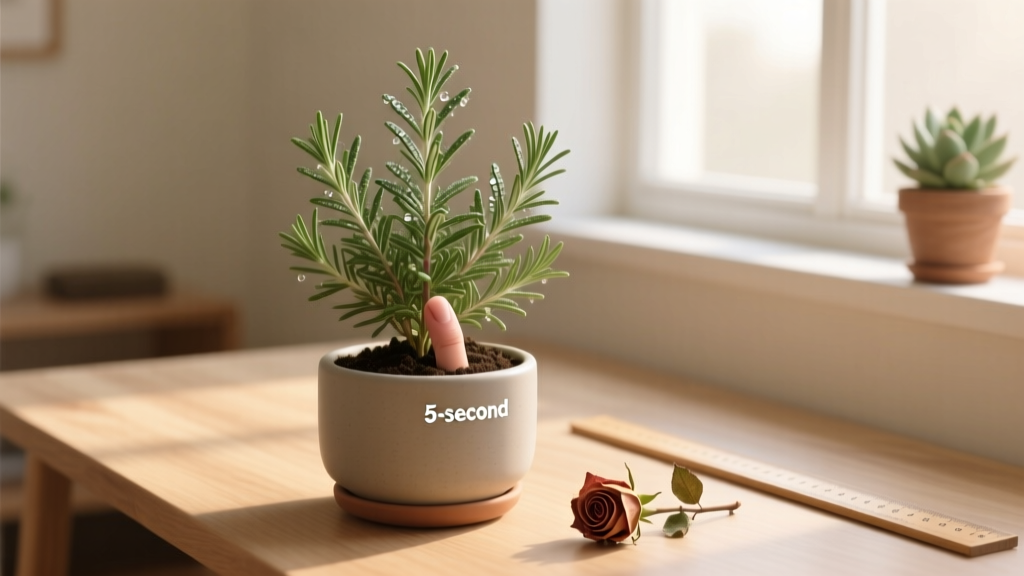 How to Water Rosemary Plant Indoors Without Killing It: The 5-Second Finger Test, Seasonal Adjustments, and Why 'Once a Week' Is the #1 Mistake New Growers Make