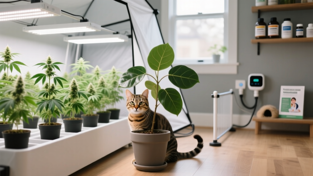 You’re Growing Cannabis Indoors — But Is Your Cat at Risk? A Step-by-Step, Vet-Reviewed Guide to Cultivating Weed Safely in Homes With Cats (Without Compromising Yield or Safety)