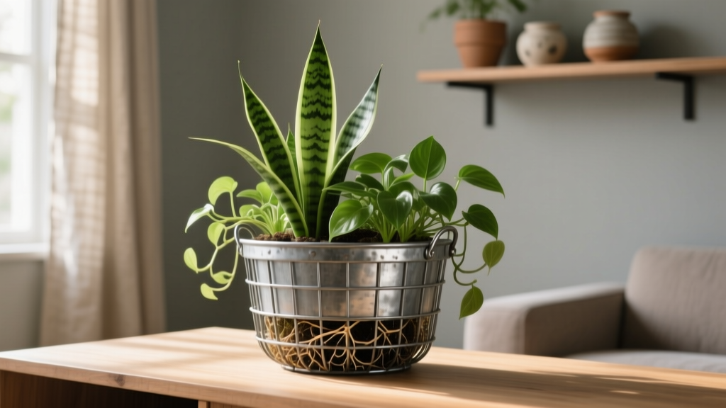 How to Turn a Metal Basket Into an Indoor Planter
