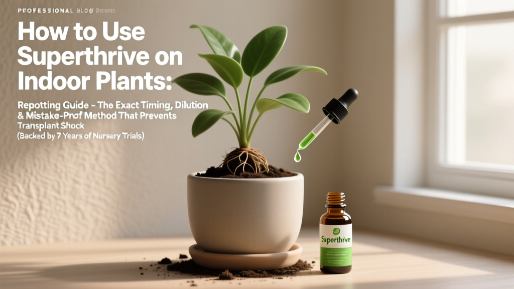 How to Use Superthrive on Indoor Plants Repotting Guide: The Exact Timing, Dilution & Mistake-Proof Method That Prevents Transplant Shock (Backed by 7 Years of Nursery Trials)