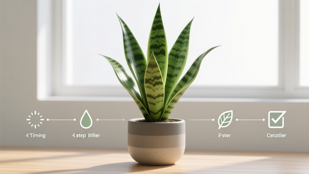 How to Fertilize Snake Plant Indoors in Bright Light: The 4-Step Fertilizer Schedule That Prevents Burn, Boosts Growth, and Doubles Leaf Thickness (Without Overfeeding)