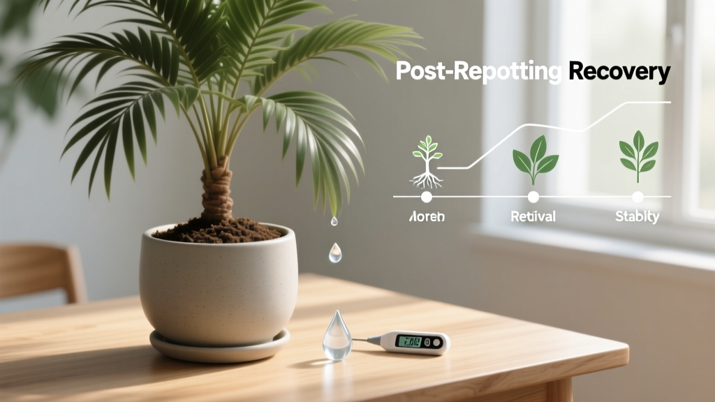 The Indoor Palm Repotting Watering Mistake 92% of Beginners Make (And Exactly How Much Water to Give—With Timing, Soil Checks & Post-Repot Recovery Timeline)