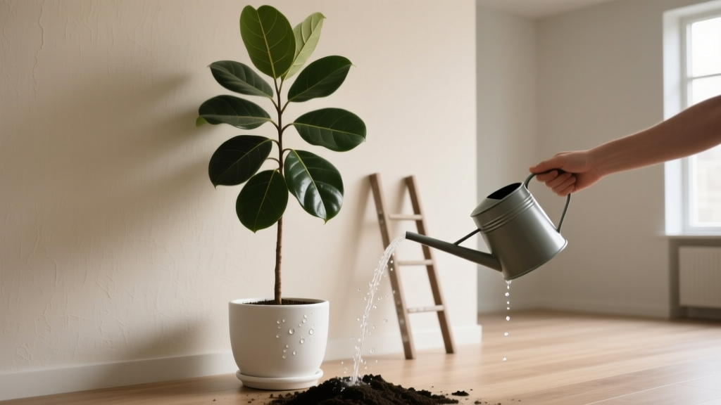 Stop Guessing & Dropping Water Everywhere: The Exact How to Water Indoor Plants in High Places Watering Schedule That Prevents Root Rot, Saves Your Ladder, and Keeps Fiddle-Leaf Figs Thriving — Tested by 127 Tall-Plant Owners