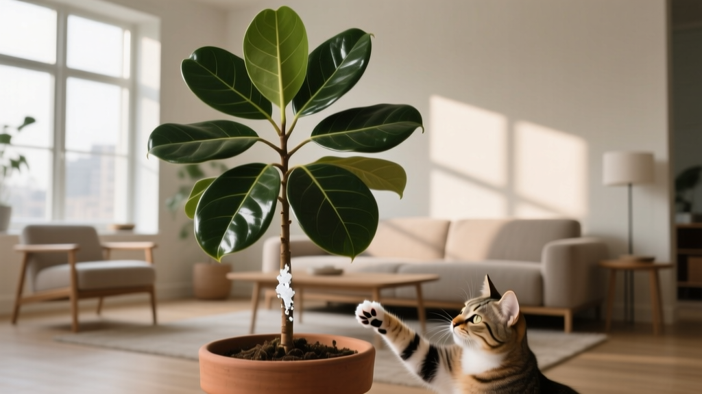 Toxic to Cats? What Is the White Sticky Stuff on My Indoor Plants — And How to Remove It Safely *Before* Your Cat Licks It (7-Step Vet-Approved Protocol)