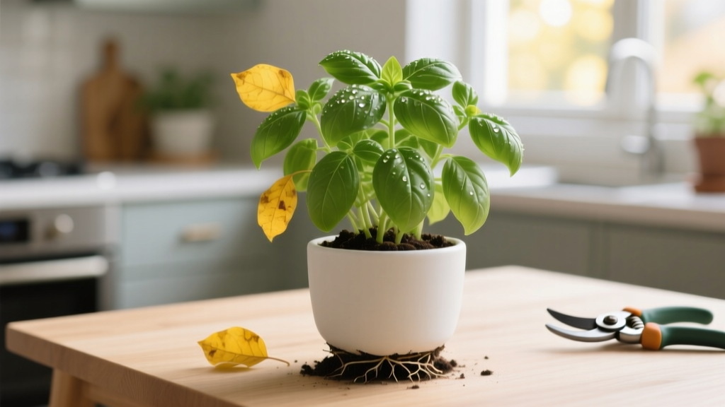 How to Cut Basil from Indoor Plant with Yellow Leaves: A 5-Step Rescue Pruning Guide That Saves Your Herb (Not Just Trims It)