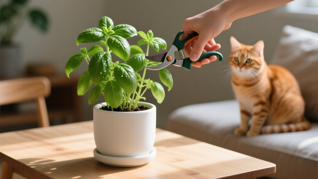 Is Basil Toxic to Cats? How to Trim Your Indoor Basil Plant Safely—A Vet-Approved 7-Step Guide That Prevents Accidental Ingestion, Reduces Stress, and Keeps Your Cat Healthy While You Harvest Fresh Leaves