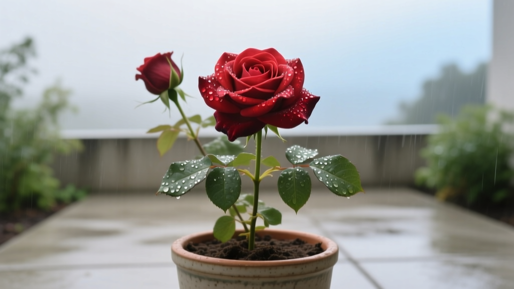 Should the rose plant be kept indoors during rain? The truth about rain exposure, root rot risks, and when moving roses inside actually *harms* more than helps — plus a 5-step weather-readiness checklist every rose grower needs.
