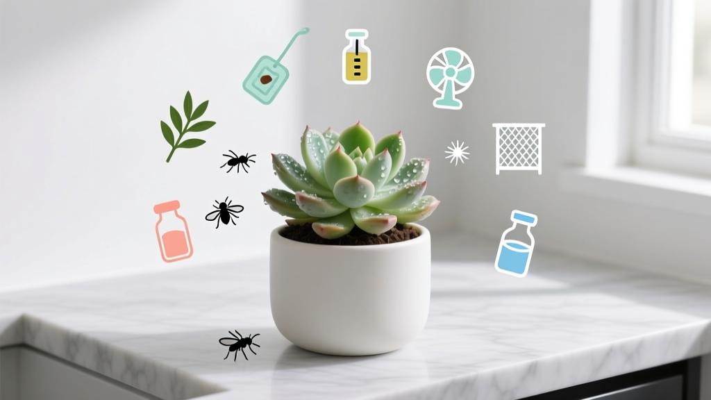 Succulent How to Stop Flying Bugs in Indoor Plants: 7 Science-Backed, Non-Toxic Fixes That Work in 48 Hours (No More Fungus Gnats, Fruit Flies, or Whiteflies!)