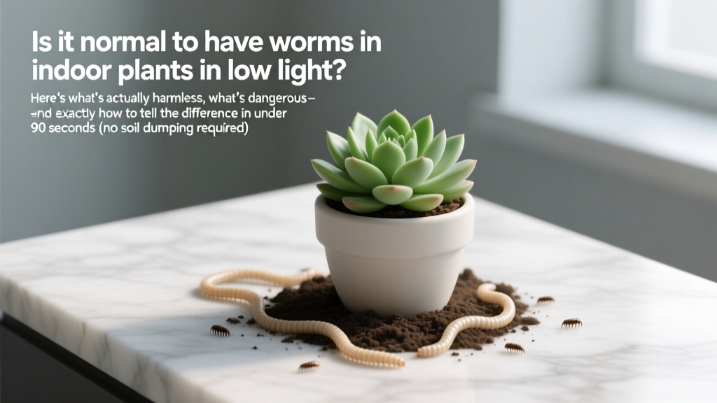 Is it normal to have worms in indoor plants in low light? Here’s what’s actually harmless, what’s dangerous—and exactly how to tell the difference in under 90 seconds (no soil dumping required)