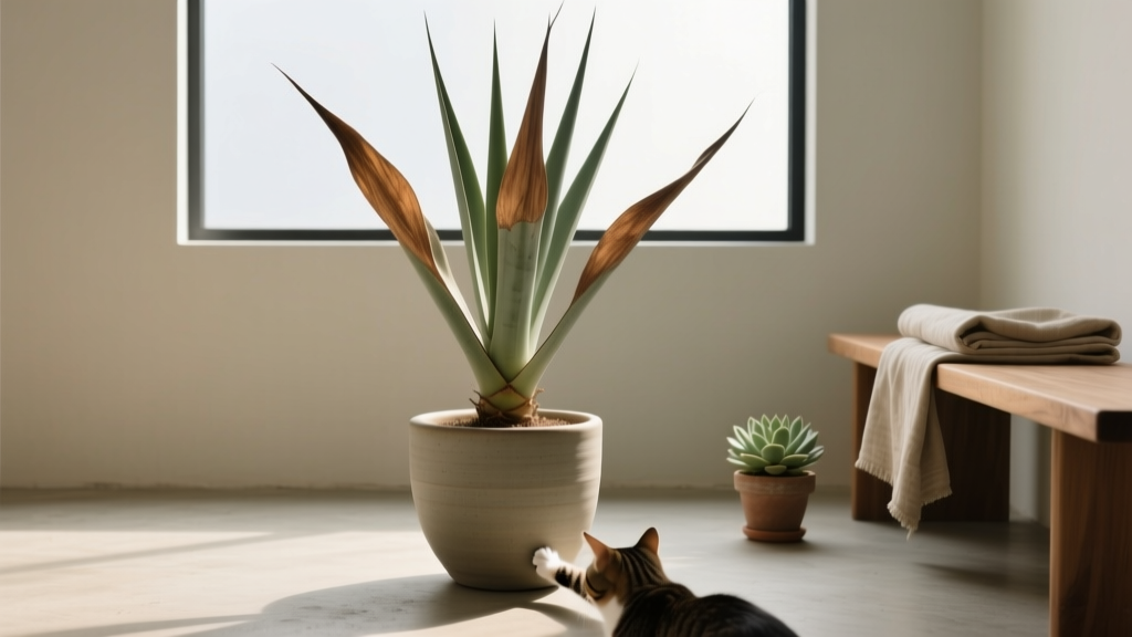 Toxic to cats? Why are the tips of my indoor yucca plant brown — and what you *must* do before your cat licks another leaf (7-step emergency + long-term care plan)
