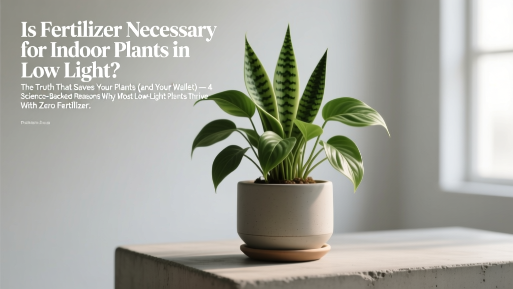 Is Fertilizer Necessary for Indoor Plants in Low Light? The Truth That Saves Your Plants (and Your Wallet) — 4 Science-Backed Reasons Why Most Low-Light Plants Thrive With Zero Fertilizer