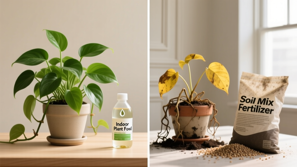 Is indoor plant food the same as fertilizer soil mix? The truth no one tells you: they’re fundamentally different tools — and using them interchangeably is why your pothos is yellowing, your snake plant won’t grow, and your $40 premium potting mix is secretly sabotaging your plants.