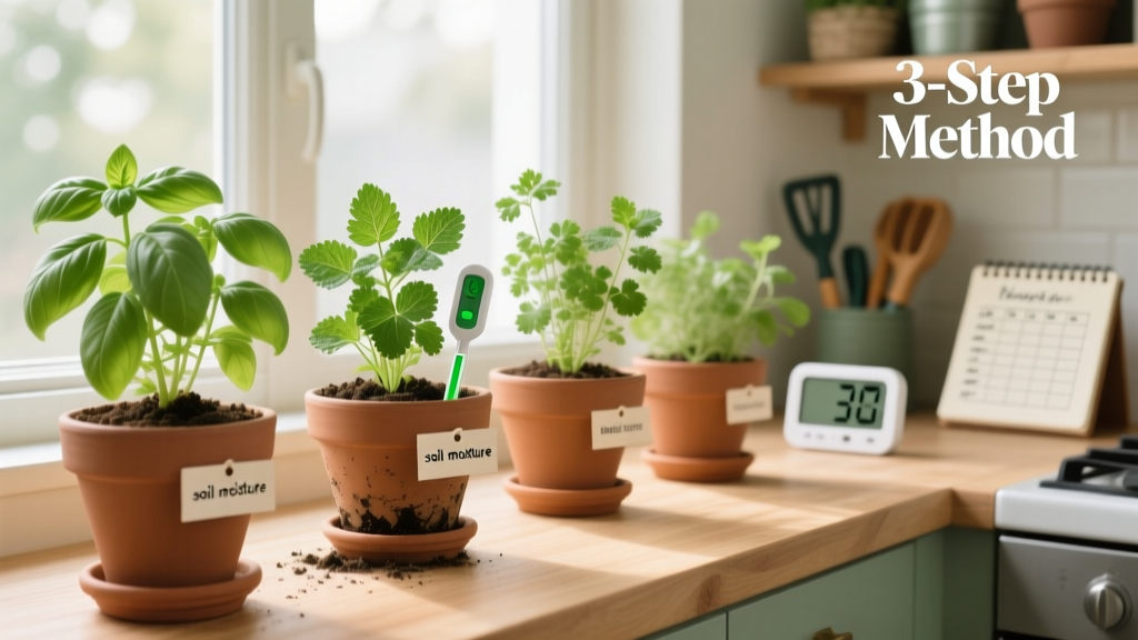 How to Plant Indoor Herbs Watering Schedule: The Exact Timing, Soil Moisture Tests, and Herb-Specific Rules That Prevent Overwatering (92% of Indoor Herb Deaths Are Avoidable with This Simple 3-Step Method)