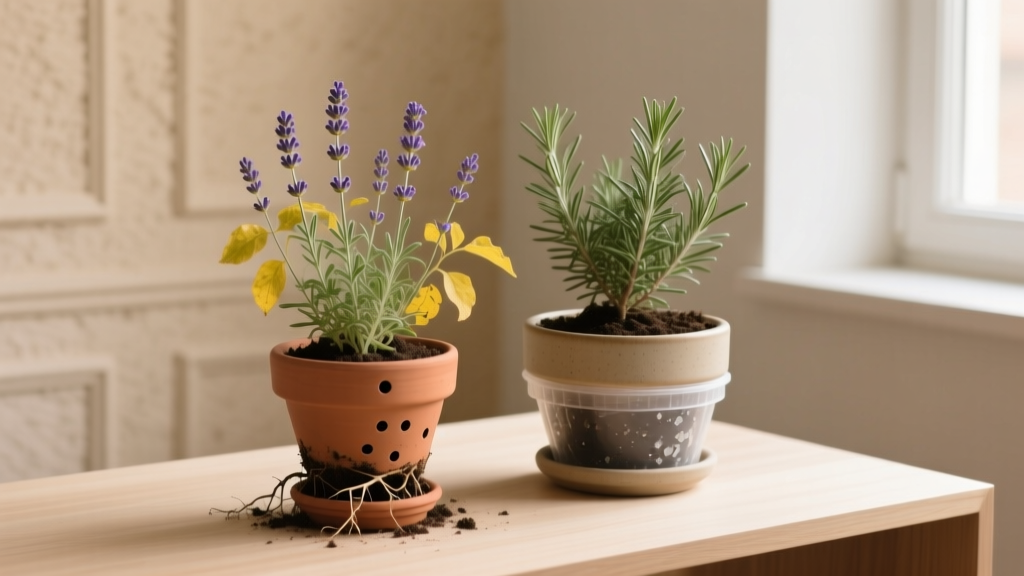 What Size Planter for Lavender and Rosemary Indoors with Yellow Leaves? The Truth: It’s Not the Pot Size First—It’s Drainage, Root Oxygen, and Light Timing (Here’s Exactly How to Fix Both Plants in 72 Hours)