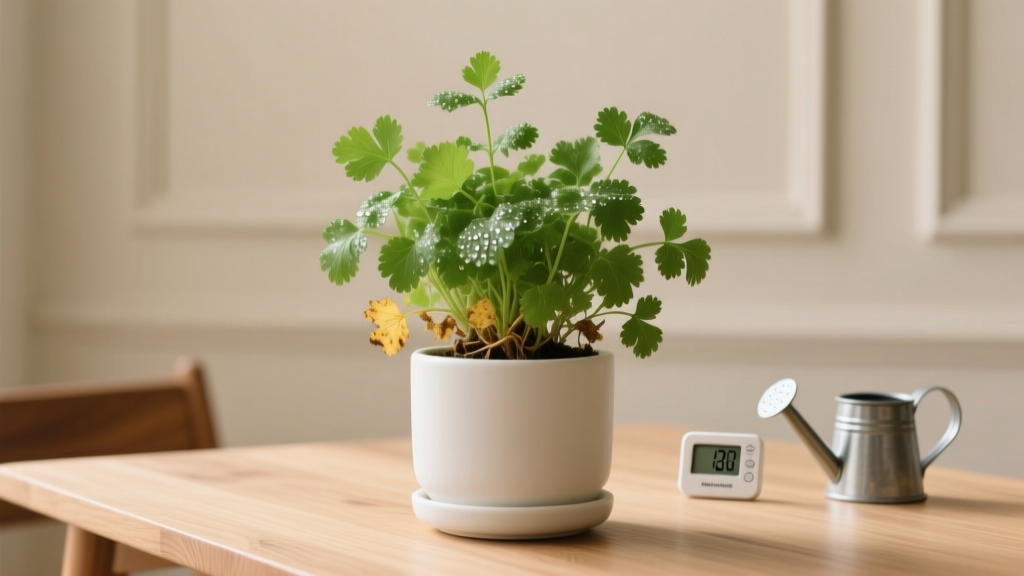 How to Take Care of Cilantro Plant Indoors Watering Schedule: The Exact 3-Second Finger Test + 5-Step Routine That Prevents Yellow Leaves, Root Rot, and Premature Bolting (Backed by University Extension Research)