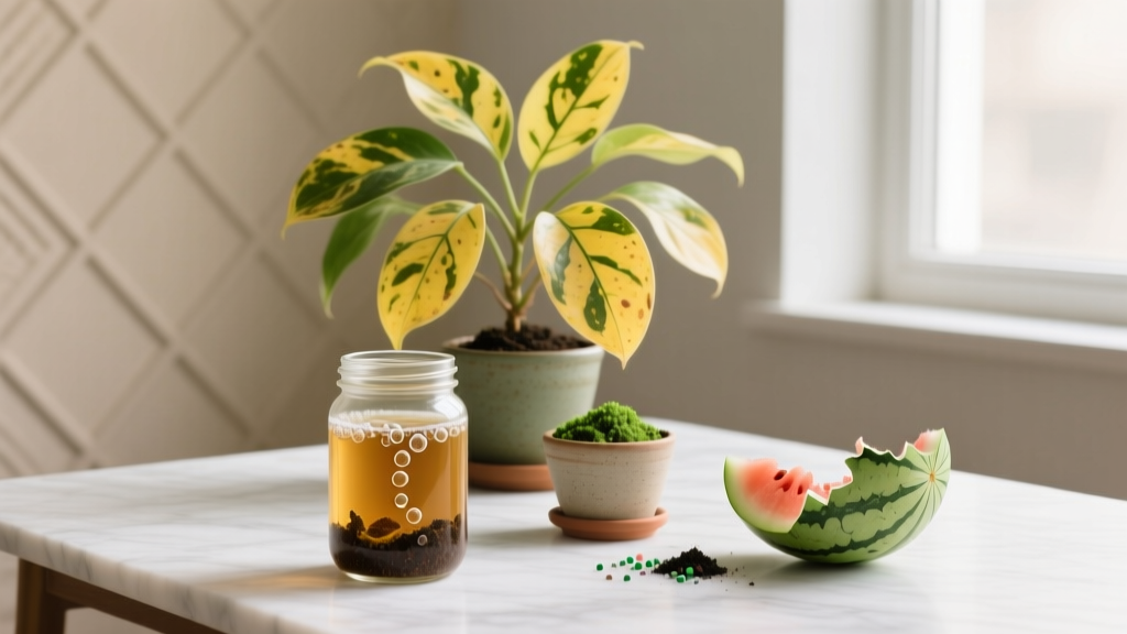 Can You Put Watermelon Rinds in Indoor Plants With Yellow Leaves? The Truth About Compost Tea, Nitrogen Boosts, and Why It Might Make Yellowing Worse — Plus 4 Safer, Science-Backed Fixes That Actually Work