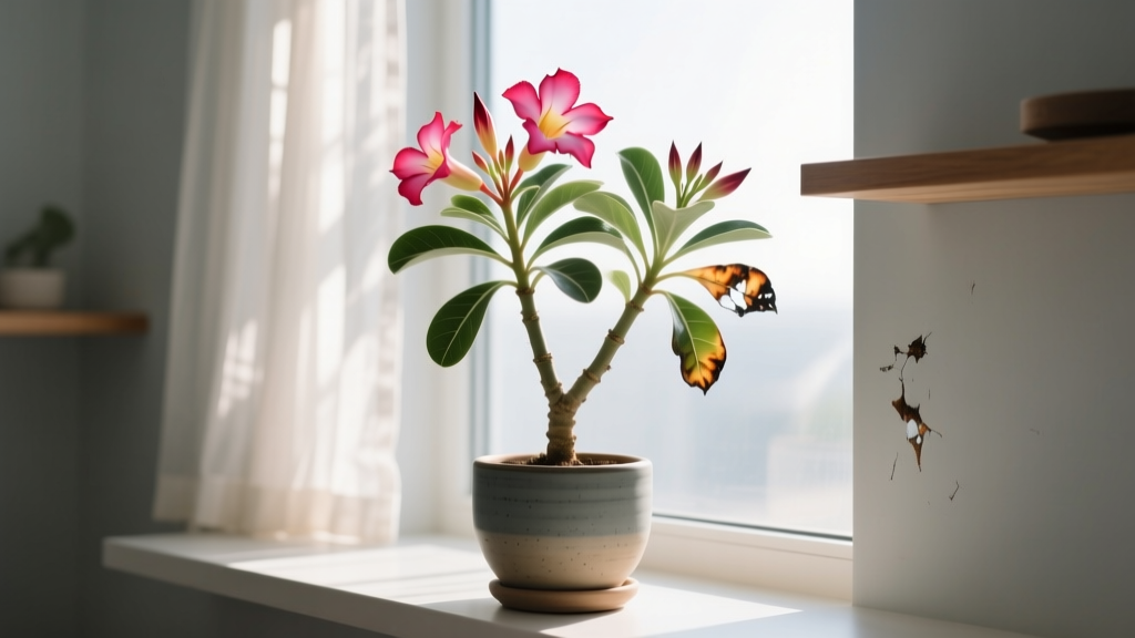 Is Adenium an indoor plant in bright light? Yes—but only if you avoid these 5 fatal light mistakes that cause leaf scorch, stem etiolation, and zero blooming (even in south-facing windows)