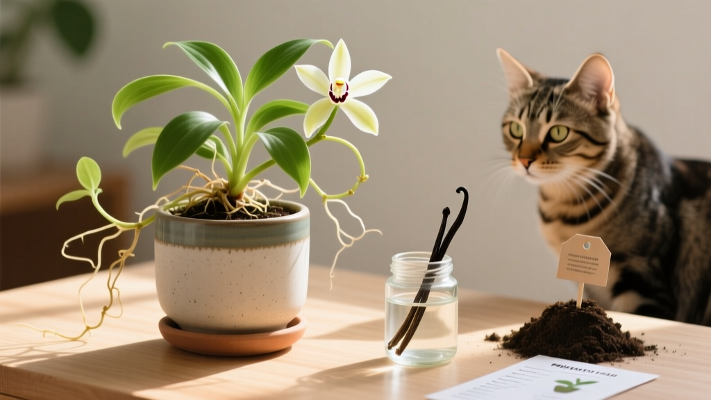 Vanilla Plant Propagation Guide for Cat Owners: Is It Toxic? What You *Must* Know Before Taking Cuttings — Plus Step-by-Step Rooting, Potting & Safe Placement Tips to Protect Your Feline Family
