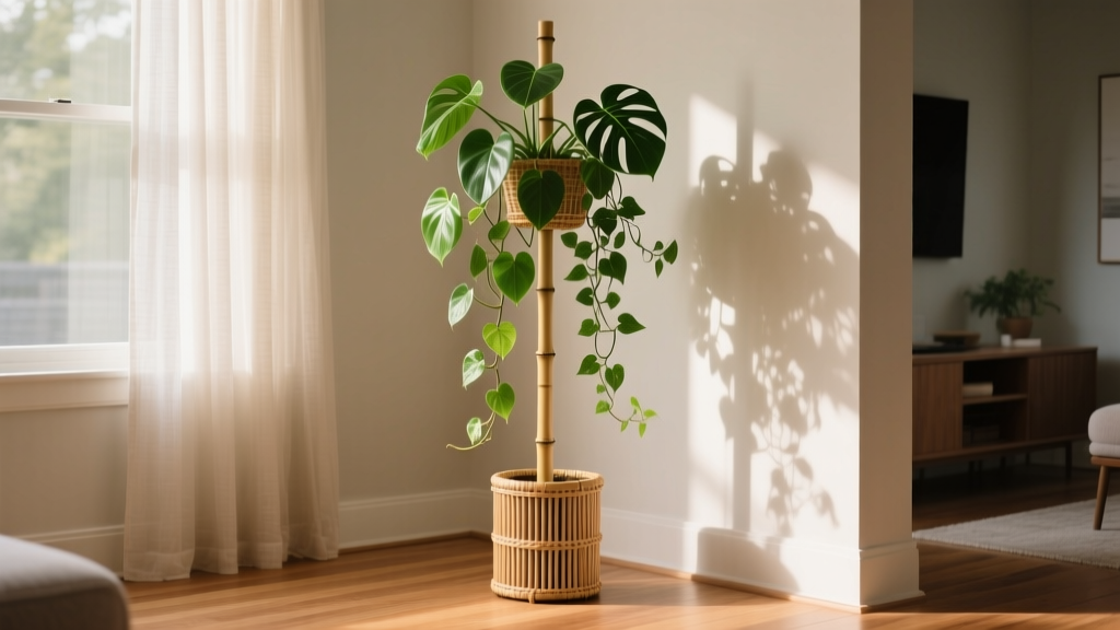 Stop Struggling with Leggy Pothos & Monstera — Here’s the 15-Minute, $3 Indoor Plant Pole You’ll Actually *Want* to Make (No Tools, No Glue, Zero Plant Stress)