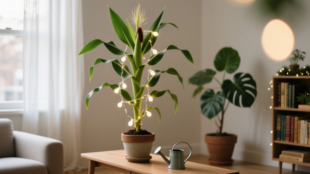 How to Put Christmas String Lights on Indoor Corn Plant Without Killing It: The Real Watering Schedule You Must Adjust (Because Light Heat Changes Everything)