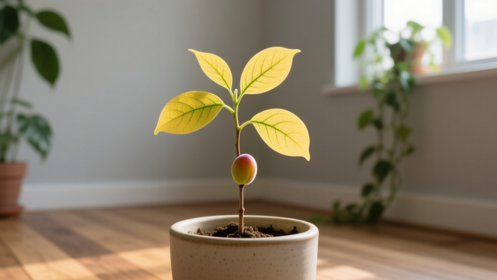 Why Your Indoor Plum Seedling Has Yellow Leaves — A Step-by-Step Fix for Germination, Soil, Light & Water Mistakes That Cause Chlorosis (Even Before True Leaves Form)