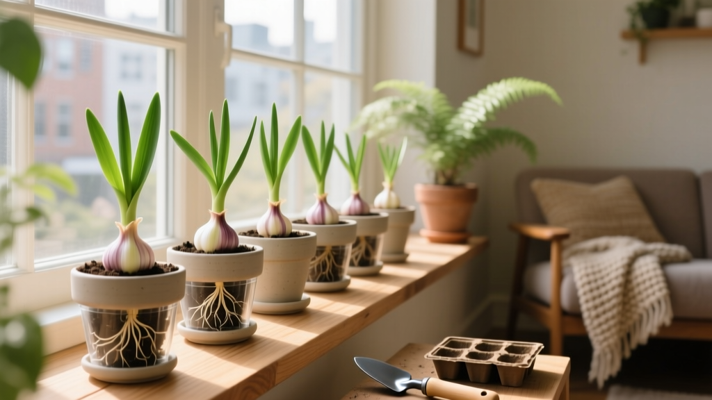 How to Plant Garlic from Cloves Indoors Under $20: The No-Soil, No-Window, No-Stress Method That Grows Bulbs in 6 Weeks (Even in an Apartment Bathroom)