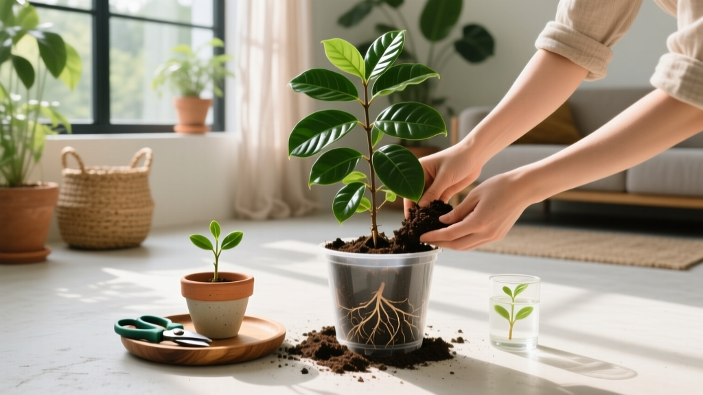How to Propagate Coffee Plant from Cuttings + Repotting Guide: The Only 7-Step Method That Actually Works (No Root Rot, No Leaf Drop, Just Thriving Plants)