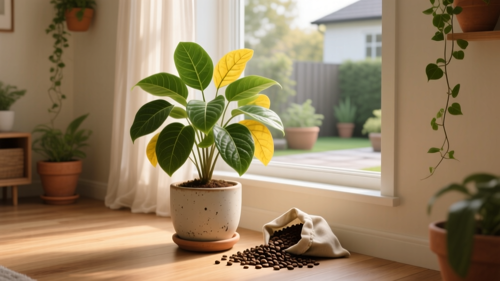 How to Use Coffee Grounds for Indoor Plants with Yellow Leaves: 5 Science-Backed Steps That Actually Fix Chlorosis (Not Just Mask It)