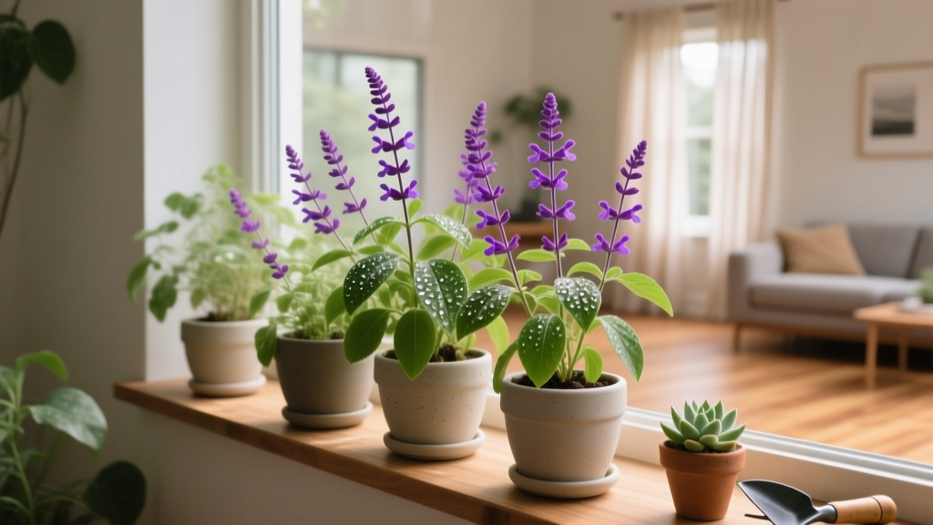 Small How to Grow Salvia Plants Indoors: The 7-Step Indoor Salvia Guide That Actually Works — No More Leggy Stems, Dropping Leaves, or Sad, Pale Blooms (Even in Low-Light Apartments!)