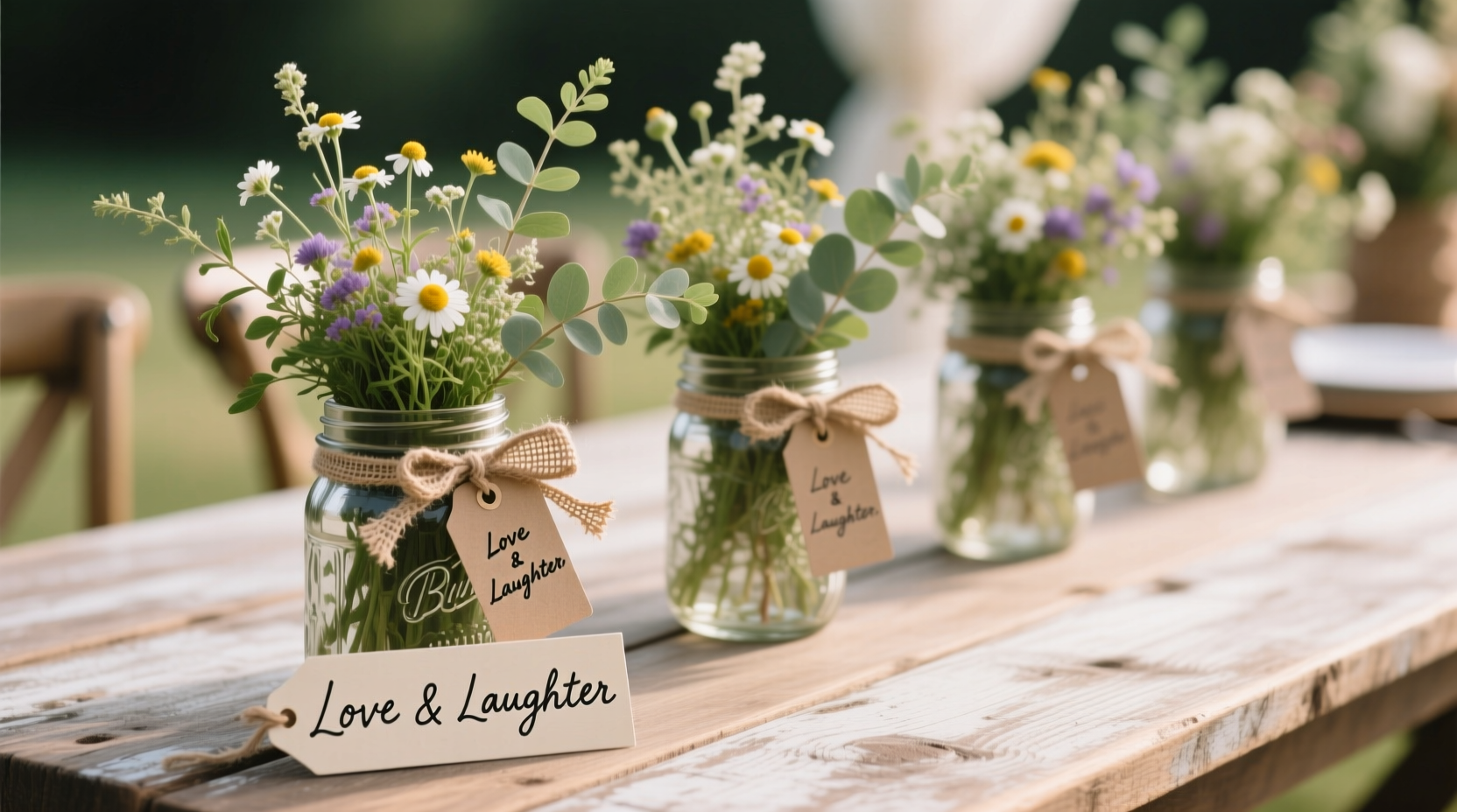 Three jars, two thrifted vases, and your grandma’s lace—centerpieces that cost less than your coffee habit