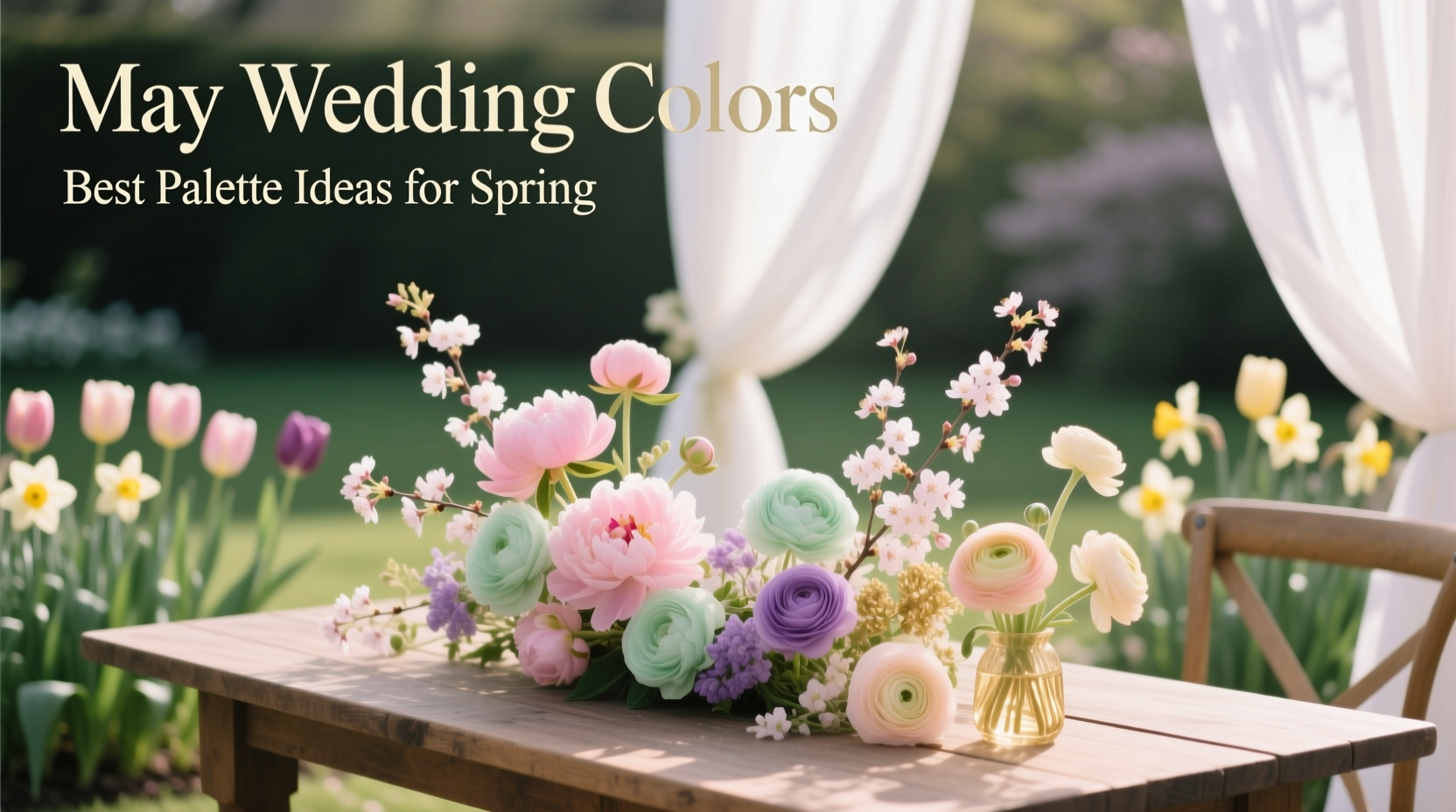 Peony-pink, seafoam, and burnt sienna: May wedding palettes that feel fresh—not fussy