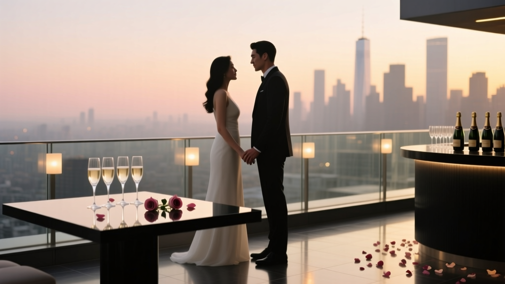 How to Plan a Proposal at a Rooftop Champagne Bar