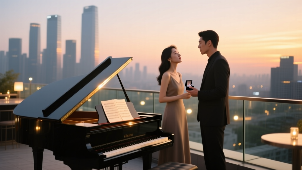 How to Plan a Proposal at a Rooftop Piano Bar