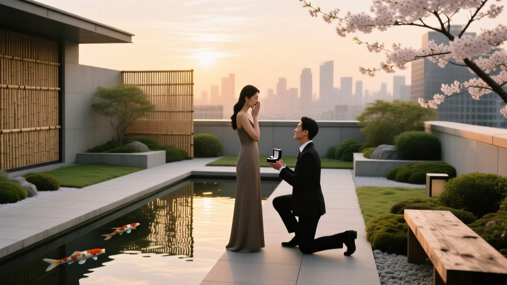 How to Plan a Proposal at a Rooftop Zen Garden