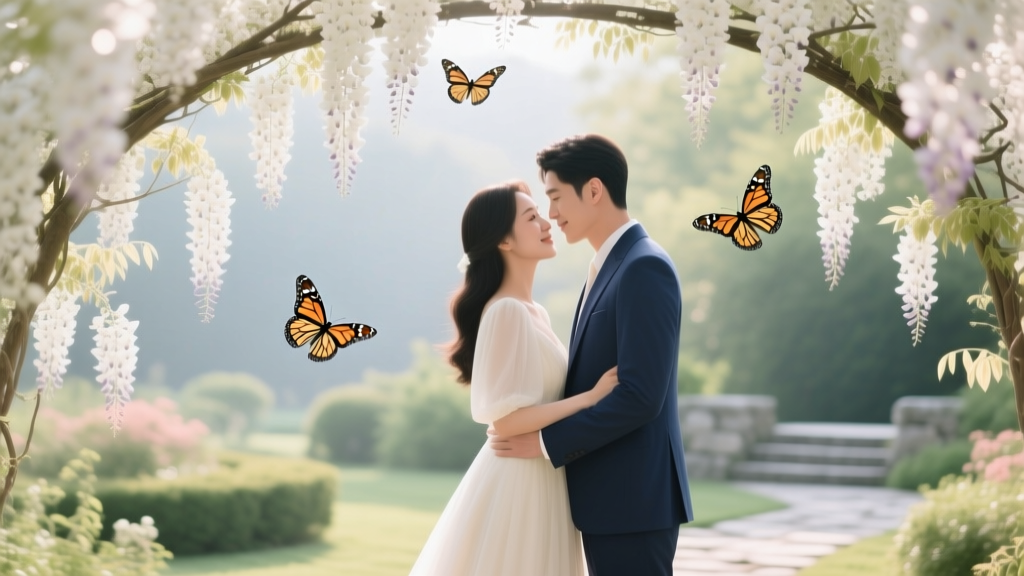 Proposal at a Butterfly Garden Delicate Beauty